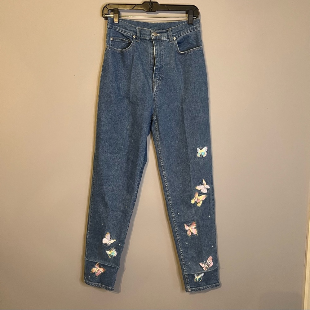 Vintage quacker factory butterfly denim jeans